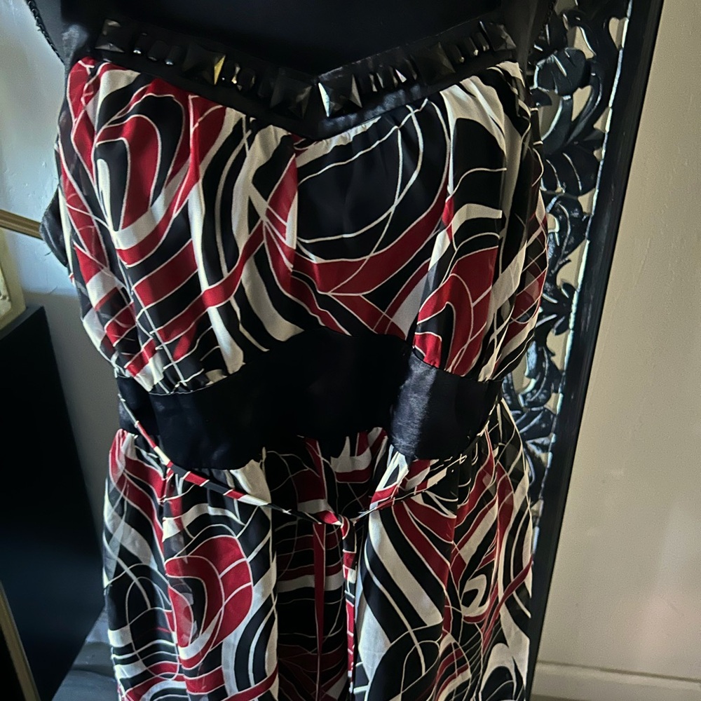 Bejeweled Red and Black Blouse size 18~20